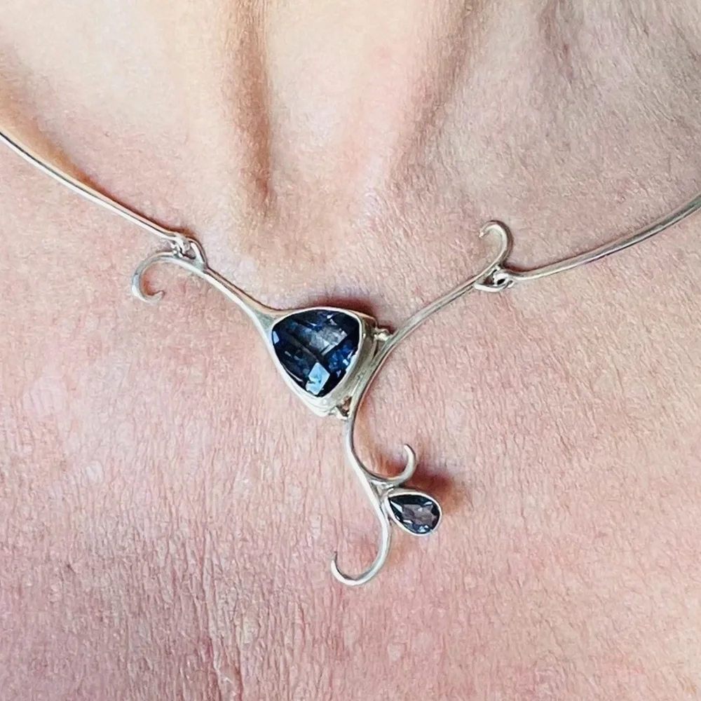 New Sterling silver gemstone necklace